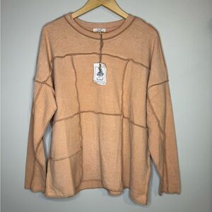 Easel Tan Long Sleeve Top‎